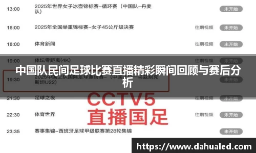 中国队民间足球比赛直播精彩瞬间回顾与赛后分析